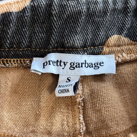 Pretty Garbage Cow Print Jeans Size S Brown & Black - Picture 5 of 6